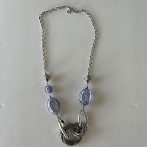 Premier Designs Necklace -Silver/Blue